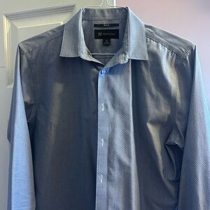 INC Men's Blue polka dot Dress Shirt